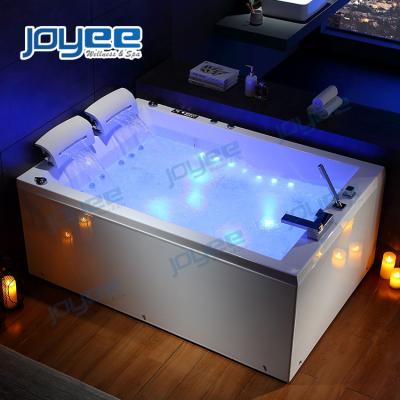 China Indoor Skirted Whirlpool Neck Waterfall Bathtub (Left Skirt) New Style 2 Person JOYEE Double Side Spa Tub With Couples for sale