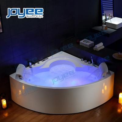 China Skirted Whirlpool Bathtub 2 Double Side Corner Sofa (Left Skirt) JOYEE With Neck Waterfall Whirlpool Spa Tub Indoor Massage Tub for sale