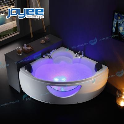 China 1300mm Small 2 Person Stained Glass Music Acrylic Massage Tub Whirlpool Luxury Whirlpool Neck Waterfall Whirlpool Corner Install for sale