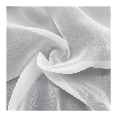 China Pure Lightweight 2090 Polyester 100% Silk Organza Fabric For Women's Blouse And Dress for sale