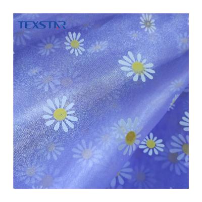 China Sustainable Two Tone Floral Offset Printed Organza Fabric For Skirts Dress And Fabric for sale