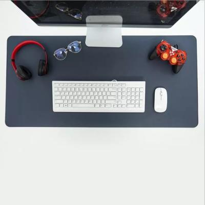 China Custom LOGO PU Protective Soft Double Sided Leather Waterproof Office Mouse Pad Anti-Slip for Laptop Keyboard for sale