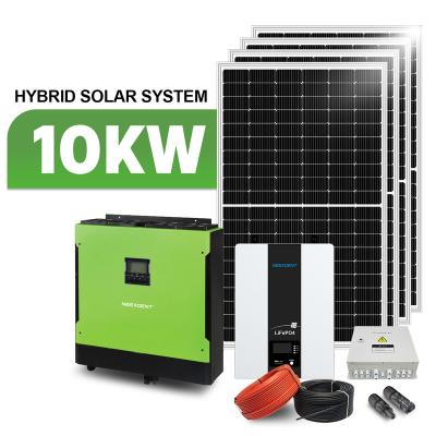 China Home 10KW Solar Power System Full Hybrid On/Off Mono Panel Grid Solar Power System for sale