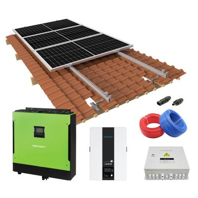 China Home Full System 10KW On/Off Solar Power Home Grid Hybrid Solar Power System for sale