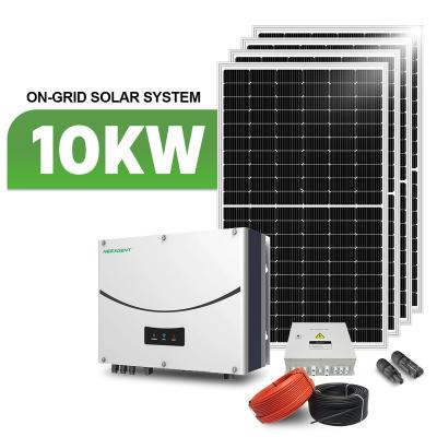 China Manufacturers 10KW Home Mono Panel Complete Solar Power System On Grid Solar Power System for sale