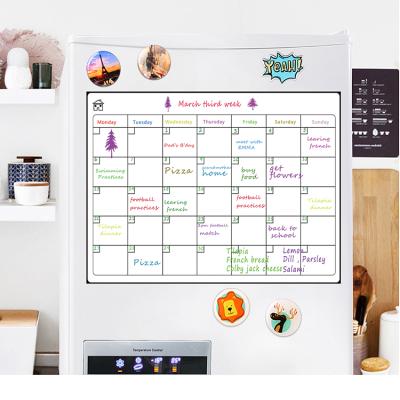 China Soft Custom Removable Magnetic Paper Planner Wall Calendar Whiteboard Kids Monthly Fridge Magnet Stickers for sale