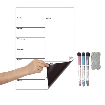 China Shape Hot Selling OEM Fridge Pet Planner Magnetic Weekly Erase Dry Board Magnetic Meal Planner for sale