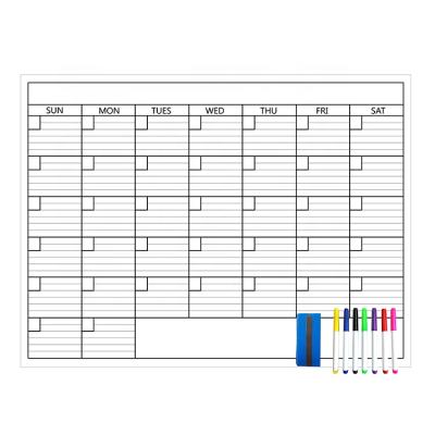 China Non-Magnetic Monthly Planner Dry Board Desktop Nanotechnology Erase Calendar Wall Sticker for sale