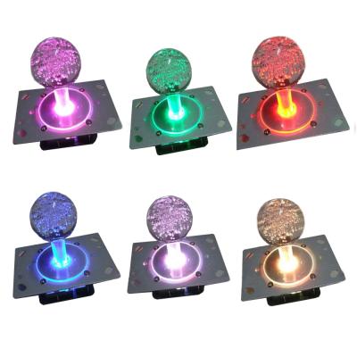 China Metal+Plastic Illuminated LED Arcade Joystick Switchable From 8 Way To 4 Way Operation Colorful for sale