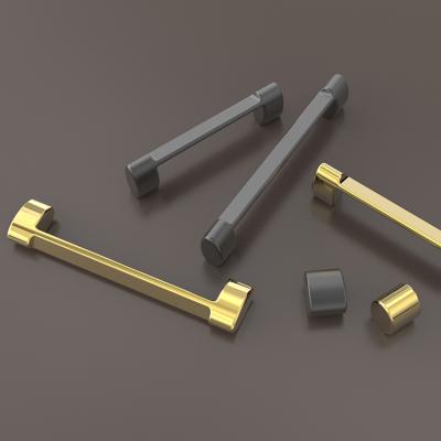 China Zinc Alloy Kitchen Luxury Brass Hardware Kitchen Cabinet Doors Brushed Finish Modern Cabinet Pull Handle Furniture Handle And Knob, Zinc 30-40 Days for sale