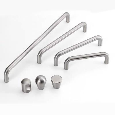 China Modern Solid Stainless Steel U Shape Handle Furniture Handle And Knob For Bathroom Sideboard Door Handle for sale