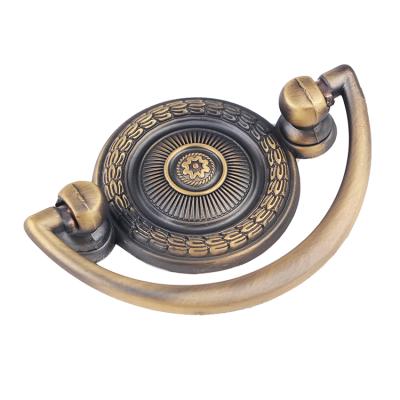 China Modern Wholesale Modern Antique Chinese Classical Ring Cabinet Furniture Zinc Alloy Bronze Handle Pull for sale