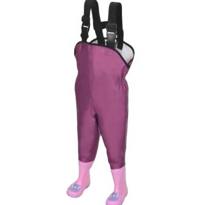 China 2022 Boot OEM Kids Waterproof PVC Fishing Waders PVC Boy Girl Wading Boots With Rain Shoes for sale