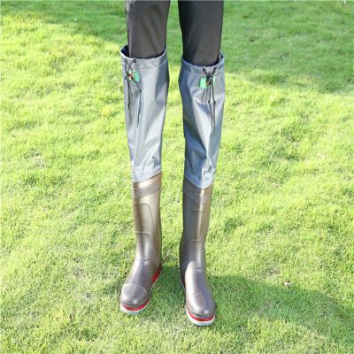 China Wear-Resistance Mens PVC Nylon Knee High Boots With Felt Outsole for sale