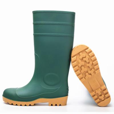 China New arrival waterproof decorative durable fashion PVC cheap green transparent rain boots for men for sale