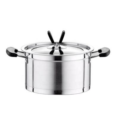 China High Quality Sustainable 201 20cm Stainless Steel Noodle Soup Upright Pot With Non Heat Handle For Gas And Induction Cooker for sale