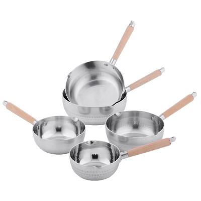 China Low Price Viable Hot Selling Non-Stick Row Pan Microphone Pot Nonstick Cooking Pot with Wooden Handle and Plain Bottom for Home Kitchen Appliance for sale