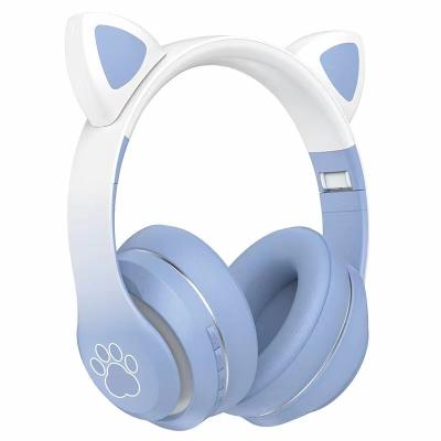 China Cat Ear Headphone Wholesale Custom Cheapest Cute Fast bluetooth Earphones Pink Charging BT Gaming Headset For Girls for sale