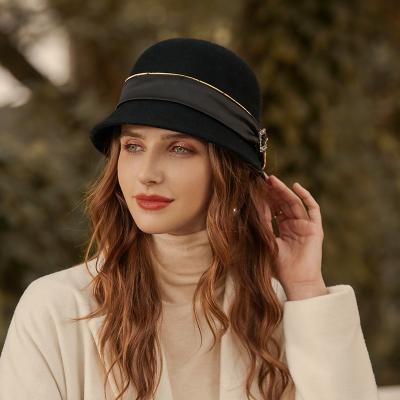 China Fashion Stylish Designer Wool Bucket Hats Niche Style Dome Top Hat\Hot Selling Comfortable\Durable\Winter Warm For Women for sale