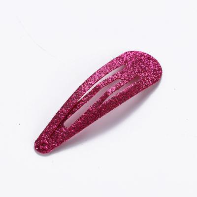 China Fashional Beautiful Onion Pink 5cm BB Clip Sequins Water Drop Clip Hair Decoration Hairpins For Women for sale