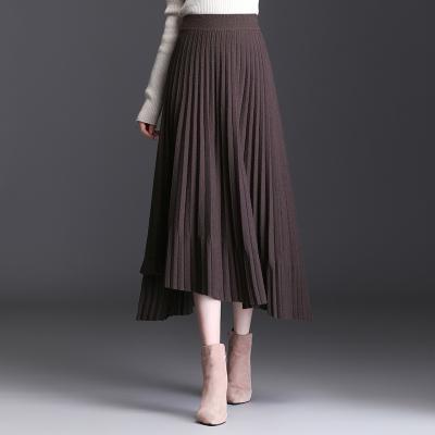 China Anti-wrinkle Leather Mini High Waist Flared Ladies Fashionable Elegant Skirt Set for sale