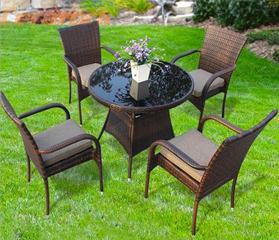 China Classic Leisure Outdoor Royal Style Outdoor Chair Rattan Round Garden Furniture for sale