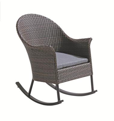 China Modern Outdoor Furniture Rattan Armchair Living Room Rocking Chair, White PE Rattan Outdoor Furniture, Modern Design Rattan Chair Rocking for sale