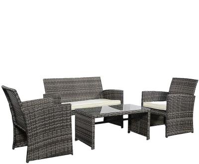 China Modern Modern Metal Rattan Wicker Outdoor Sofas Garden Sofa for sale