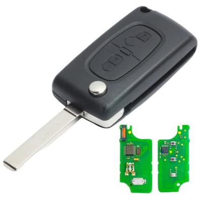 China Car Key Peugeot 307 Remote Key Button 2 433MHz ASK 2006-2010 for sale