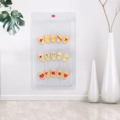 China Nail Art Display Nailgogo Nail Display Tilt Plastic Support Hanging On Wall Nail Polish Display Rack Stand for sale