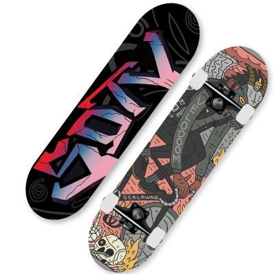 China Custom Cheap 31 Inch Outdoor Activities Double Concave 7 Ply China Maple Wood Deck Skateboard Complete For Adult for sale