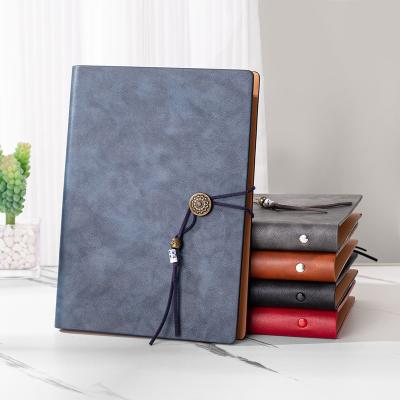 China Wind Automotive Leather Chinese Loose-leaf Notebook Pu A5 Logo Diary To Send Customers Custom Diary Cover Printing Pattern for sale