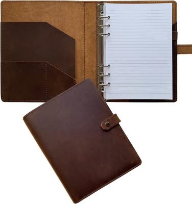 China A5 Notebook Spiral Leather Binder 6 Ring Binder Refillable For Personal Loose Leaf A5 Planner Binding Paper Cover With Magnetic Buckle for sale