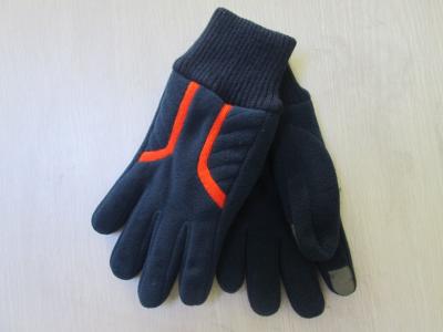 China Winter gloves for Men and Woven Robbin Cuff--Fleece Glove--Polyester glove-Touch screen glove for Smrt touch--Iphone Use for sale