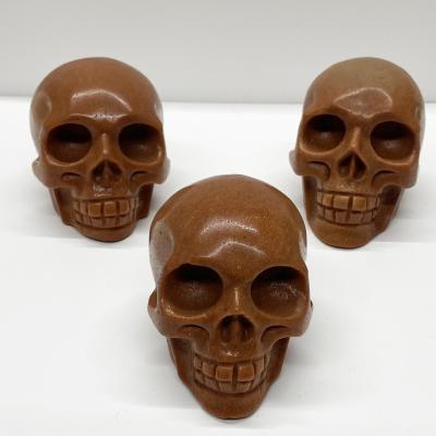 China China Hot Sale Crystal Skulls Carving Crafts High Quality Gold Natural Sand Crystal Skulls Carving For Decoration for sale