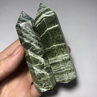 China Wholesale Customization China High Quality Natural Crystal Pillars Zebras Green Jasper Point Healing For Sale for sale