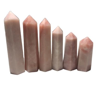 China Wholesale Natural Pink Quartz Opal Healing China Powder Point Crystal Stone Magic Wand For Decoration for sale