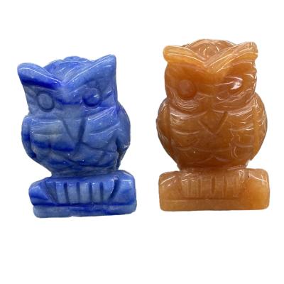 China China wholesale 2 inch natural mixed stone crystal open agate crystal owl for crystal decoration for sale