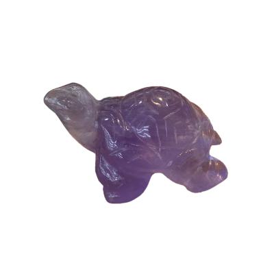 China China Hand-carved High Quality Natural Amethyst Turtle Carving Quartz Crystal Turtle Carving for sale