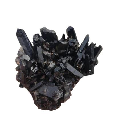 China China Natural Healing Crystal Black Quartz Clusters Points for Decoration for sale