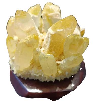 China China Wholesale Natural Popular Retail Crystal Yellow Topaz Citrine Crystal Cluster Stone From China For Decoration for sale