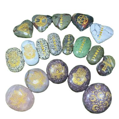 China China Wholesale Natural Stone For Decoration Healing Design Colorful Crystal Palm Stone Heart for sale