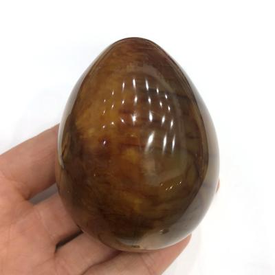 China Wholesale Natural Healing Crystal Agate Egg Chromatic Quartz Crystal Palm For Fengshui from China for sale