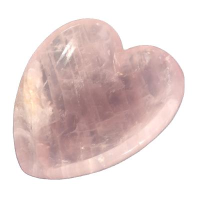 China Natural China Rose Pink Crystal Heart Shaped Bowl Hand-Made or Home Decor for sale