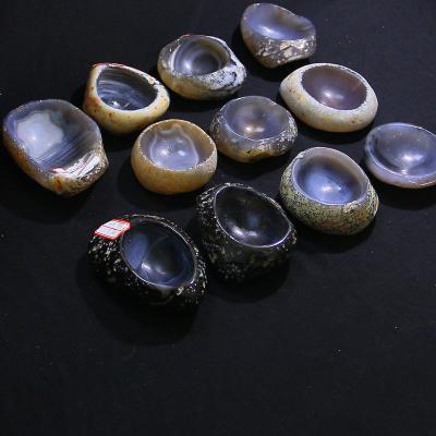 China China Crystal Ashtray Irregular Shape Agate Pattern Precious Single Stone Bowl For Sale for sale