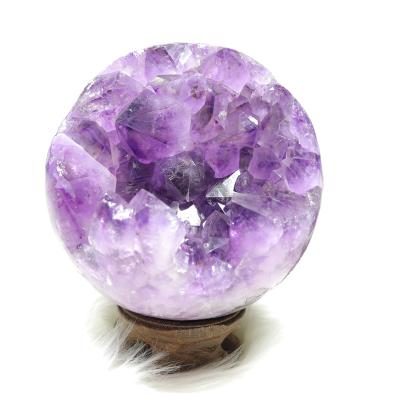 China China Wholesale High Quality Healing Crystal Ball Amethyst Cluster Hole Sphere Large For Decoration for sale