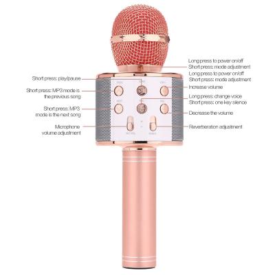 China Handheld Microphone with Speaker Microphone Kid Karaoke Wireless Microphone for Family Karaoke Rechargeable for sale