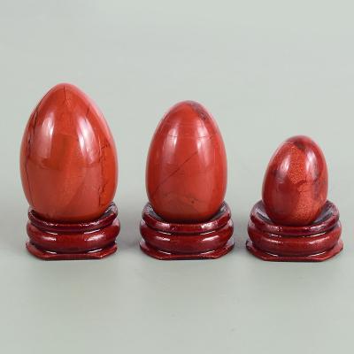 China China Small Size Natural Gemstone Red Jasper Yoni Eggs For Women Pelvic Red Floor Exercise Beauty Care Health Undrilled for sale