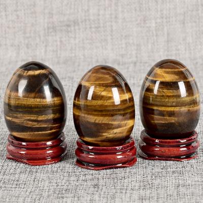 China China XL High Quality Large Size Tigers Eye Yoni Eggs Polished Stone Eggs Undrilled Set for sale