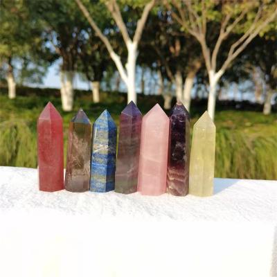 China Europe Hot Sale Polished Crafts Set Spell Magic Rose Quartz Energy Point Amethyst Trick Wand Fengshui Healing Mixed Stone Women for sale